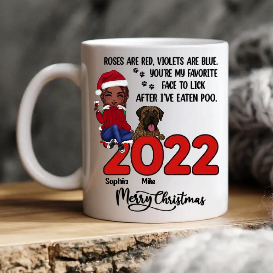 Personalized Woman's Love Dogs Christmas 2022 Printed Accent Mug 22NOV-HQ18
