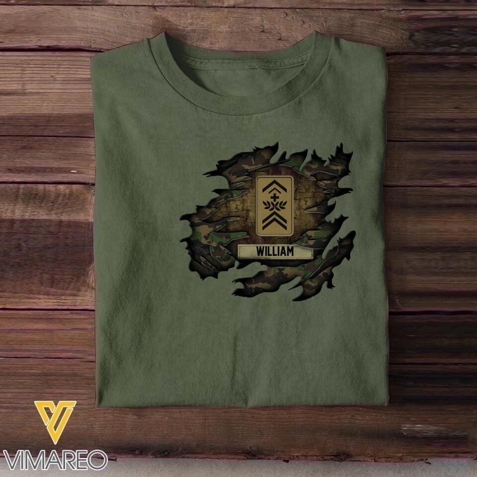 Personalized Swiss Solider/ Veteran Rank Camo Tshirt Printed 22NOV-HQ18