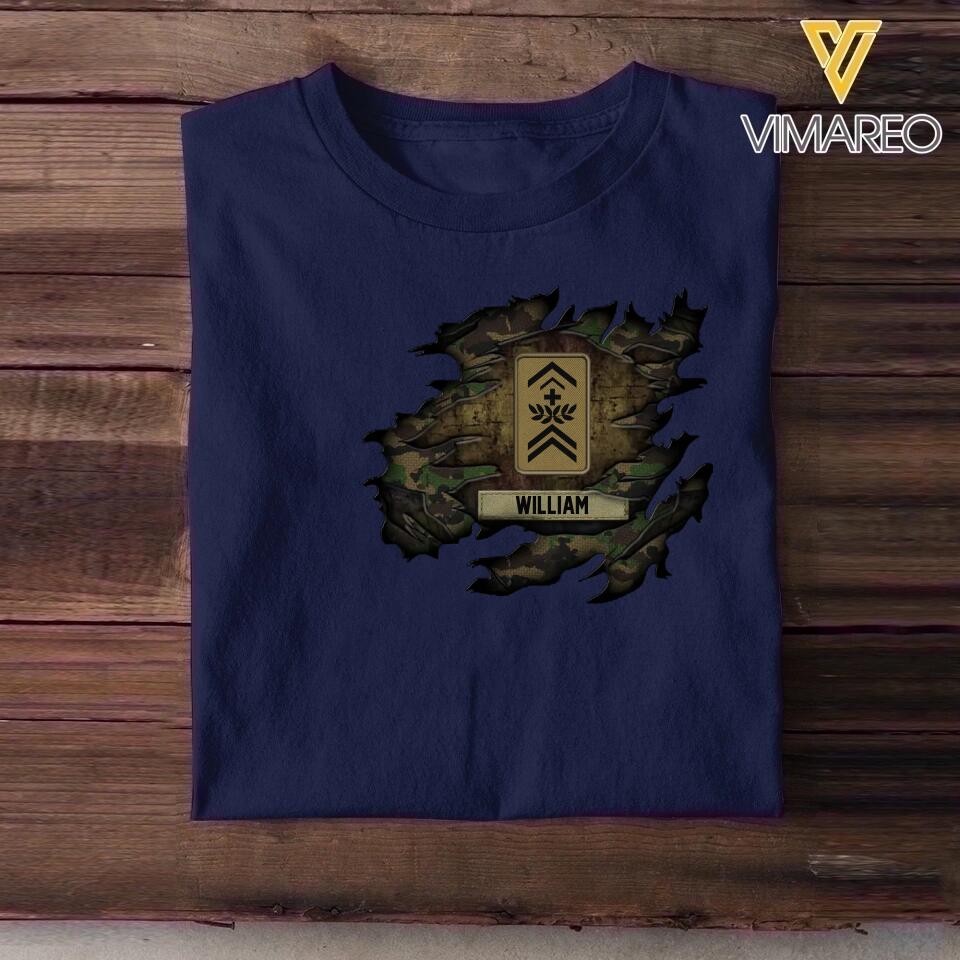 Personalized Swiss Solider/ Veteran Rank Camo Tshirt Printed 22NOV-HQ18