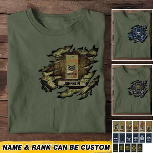 Personalized Australian Solider/ Veteran Rank Camo Tshirt Printed 22NOV-HQ18