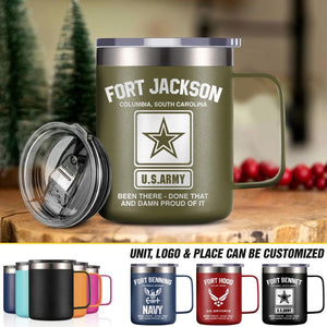 Personalized US Army Logo Veteran/Soldier Laser Handle Cup Printed 22NOV-DT18