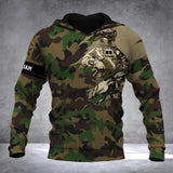 Personalized Swiss Solider/ Veteran Camo With Name and Rank Hoodie 3D Printed QTDT1811