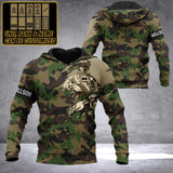 Personalized Swiss Solider/ Veteran Camo With Name and Rank Hoodie 3D Printed QTDT1811