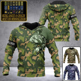 Personalized Norway Solider/ Veteran Camo With Name and Rank Hoodie 3D Printed QTDT1811