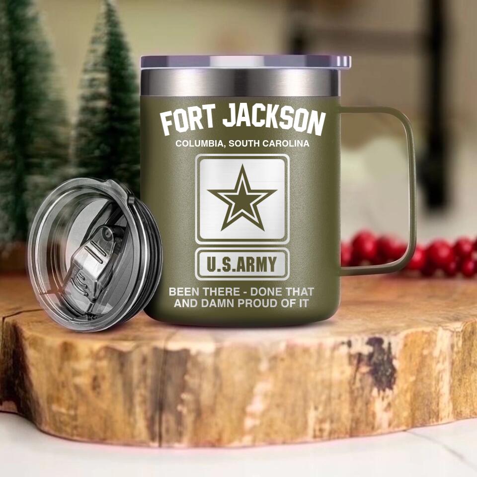 Personalized US Army Logo Veteran/Soldier Laser Handle Cup Printed 22NOV-DT18