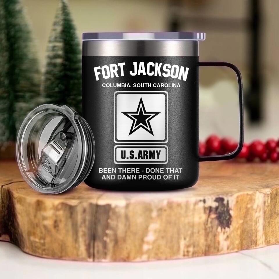 Personalized US Army Logo Veteran/Soldier Laser Handle Cup Printed 22NOV-DT18