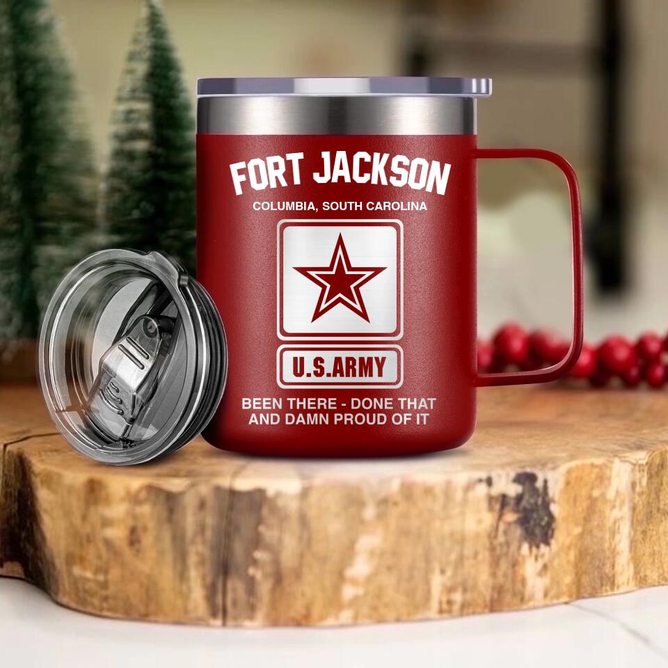 Personalized US Army Logo Veteran/Soldier Laser Handle Cup Printed 22NOV-DT18