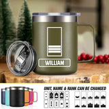 Personalized Danish Veteran/Soldier Rank Laser Handle Cup Printed 22NOV-HY18
