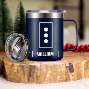 Personalized Danish Veteran/Soldier Rank Laser Handle Cup Printed 22NOV-HY18