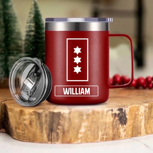Personalized Danish Veteran/Soldier Rank Laser Handle Cup Printed 22NOV-HY18