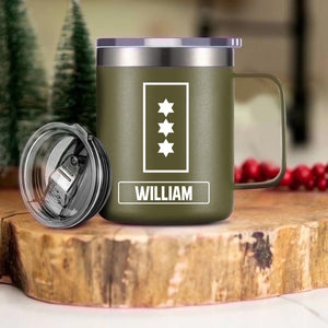 Personalized Danish Veteran/Soldier Rank Laser Handle Cup Printed 22NOV-HY18