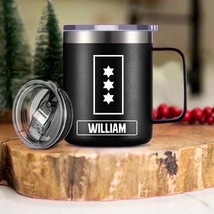 Personalized Danish Veteran/Soldier Rank Laser Handle Cup Printed 22NOV-HY18