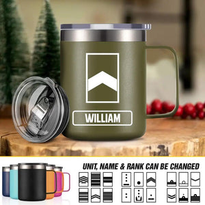 Personalized Netherland Veteran/Soldier Rank Laser Handle Cup Printed 22NOV-HY18