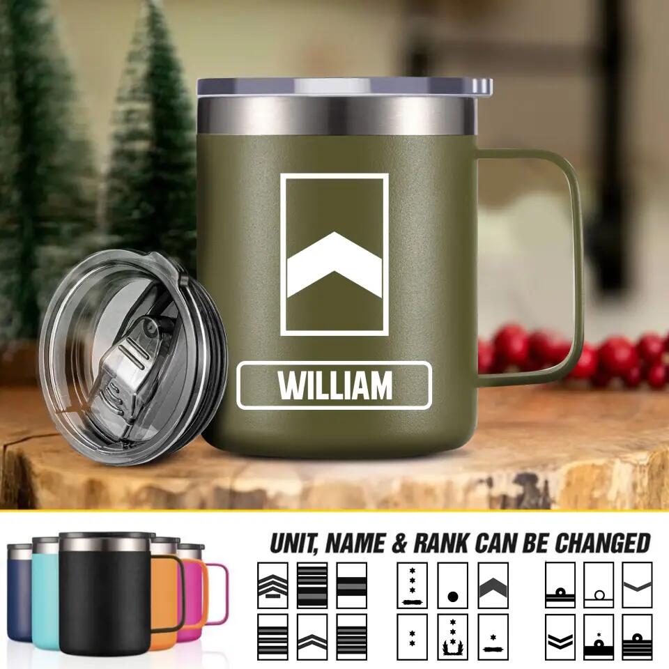 Personalized Netherland Veteran/Soldier Rank Laser Handle Cup Printed 22NOV-HY18