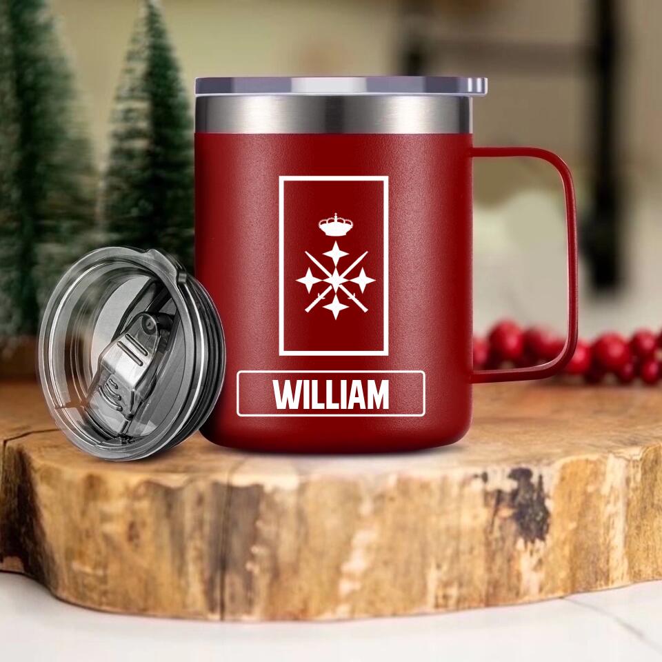 Personalized Spanish Veteran/Soldier Rank Laser Handle Cup Printed 22NOV-HY18