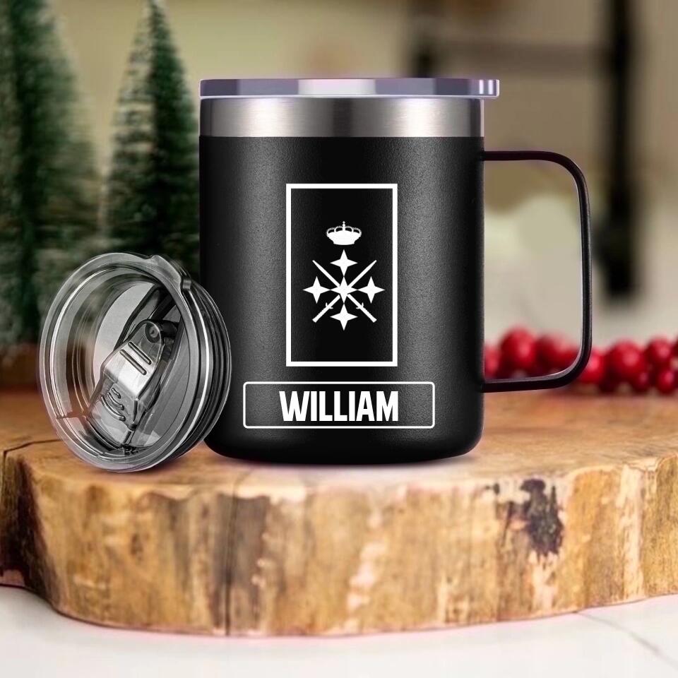 Personalized Spanish Veteran/Soldier Rank Laser Handle Cup Printed 22NOV-HY18