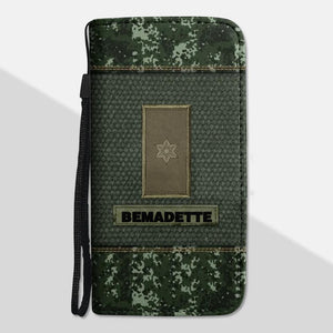 Personalized Denmark Solider/ Veteran Rank Camo Phone Leather Wallet 22NOV-HQ18
