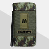 Personalized Irish Solider/ Veteran Rank Camo Phone Leather Wallet 22NOV-HQ18