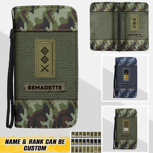 Personalized Irish Solider/ Veteran Rank Camo Phone Leather Wallet 22NOV-HQ18