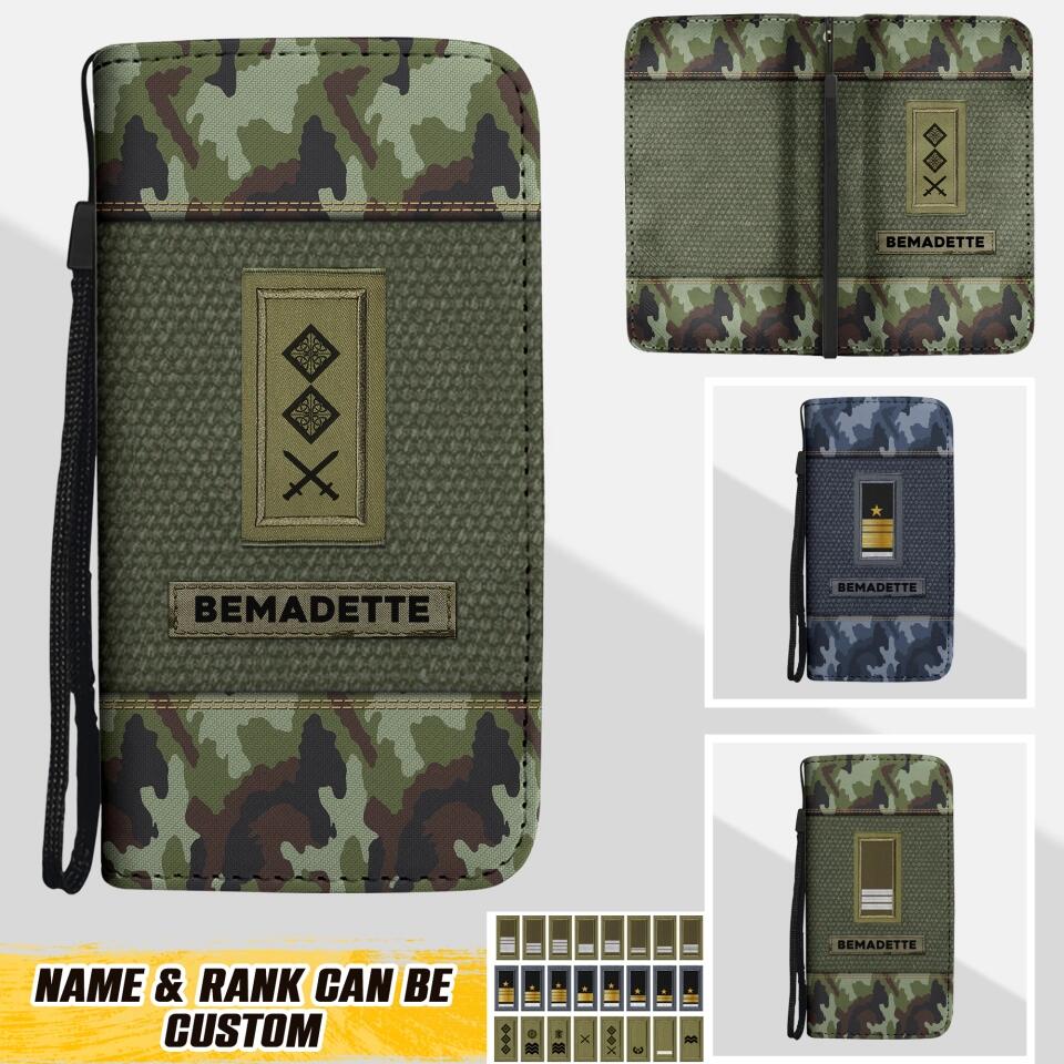 Personalized Irish Solider/ Veteran Rank Camo Phone Leather Wallet 22NOV-HQ18