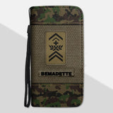 Personalized Swiss Solider/ Veteran Rank Camo Phone Leather Wallet 22NOV-HQ18