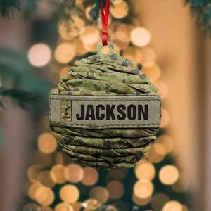 Personalized Australian Veteran/ Solider Camo Rank Ornament Printed QTDT1811