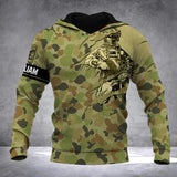 Personalized Australian Solider/ Veteran Camo With Name and Rank Hoodie 3D Printed QTDT2111