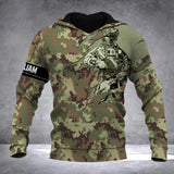 Personalized Italian Solider/ Veteran Camo With Name and Rank Hoodie 3D Printed QTDT2111
