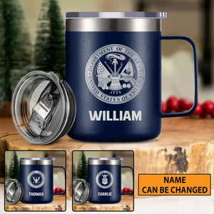 Personalized US Solider/ Veteran With Your Unit Logo Laser Handle Cup Printed 22NOV-HY21