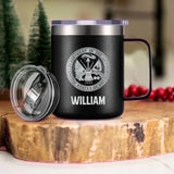 Personalized US Solider/ Veteran With Your Unit Logo Laser Handle Cup Printed 22NOV-HY21