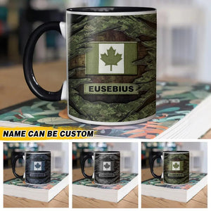 Personalized Canadian Solider/Veteran Flag Name Camo Ceramics Mug 22NOV-HQ21