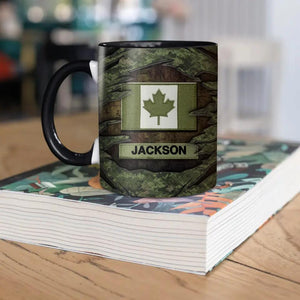 Personalized Canadian Solider/Veteran Flag Name Camo Ceramics Mug 22NOV-HQ21