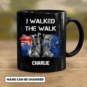 Personalized I Walked The Walk Australian Solider/ Veteran Black Mug Printed 22NOV-HY21