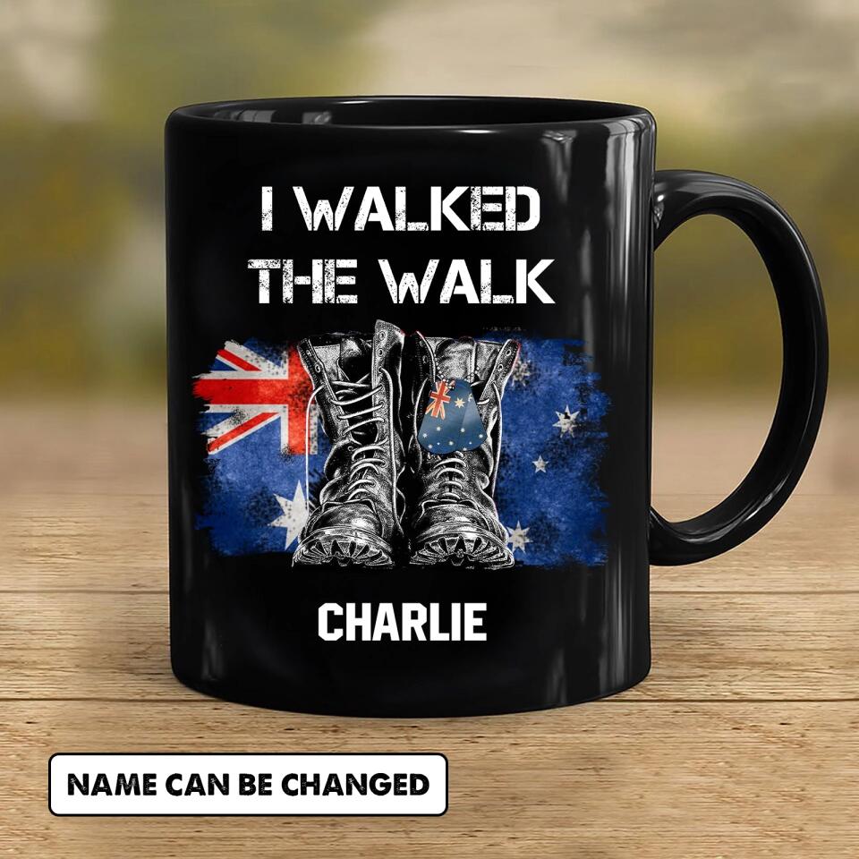 Personalized I Walked The Walk Australian Solider/ Veteran Black Mug Printed 22NOV-HY21