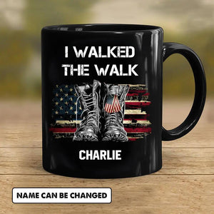 Personalized I Walked The Walk US Solider/ Veteran Black Mug Printed 22NOV-HY21