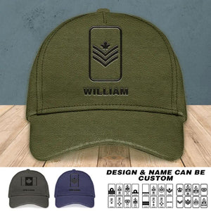 Personalized Canadian Solider/ Veteran Peaked Cap 3D Printed QTHQ2111