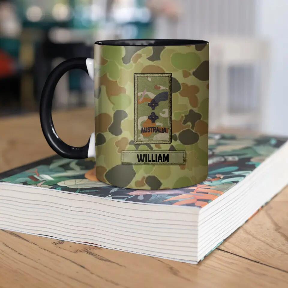Personalized Australian Solider/ Veteran Flag Rank Camo Ceramics Mug 22NOV-HY22
