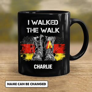 Personalized I Walked The Walk German Soldier/ Veteran Black Mug Printed 22NOV-HY22