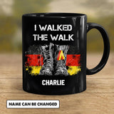 Personalized I Walked The Walk German Soldier/ Veteran Black Mug Printed 22NOV-HY22