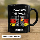 Personalized I Walked The Walk German Soldier/ Veteran Black Mug Printed 22NOV-HY22
