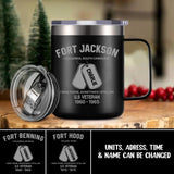 Personalized US Veteran Military Base I Was There Sometimes I Still Am Laser Handle Cup Printed 22NOV-HY23