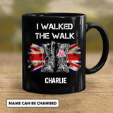 Personalized I Walked The Walk UK Soldier/ Veteran Black Mug Printed 22NOV-HY22