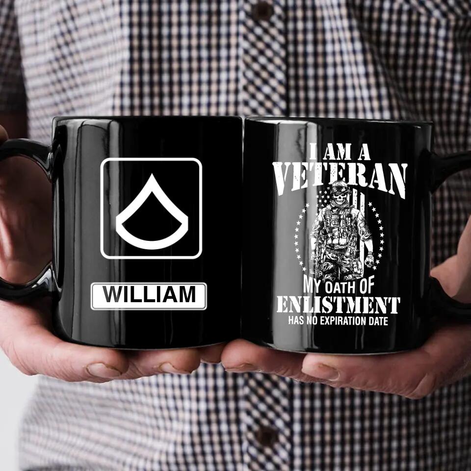 Personalized I Am A Veteran My Oath Of Enlistment Has No Expiration Date Us Veteran/Soldier Ceramic Mug QTHQ2311