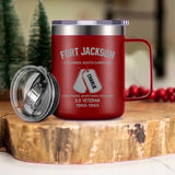 Personalized US Veteran Military Base I Was There Sometimes I Still Am Laser Handle Cup Printed 22NOV-HY23