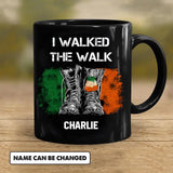 Personalized I Walked The Walk Ireland Soldier/ Veteran Black Mug Printed 22NOV-HY22