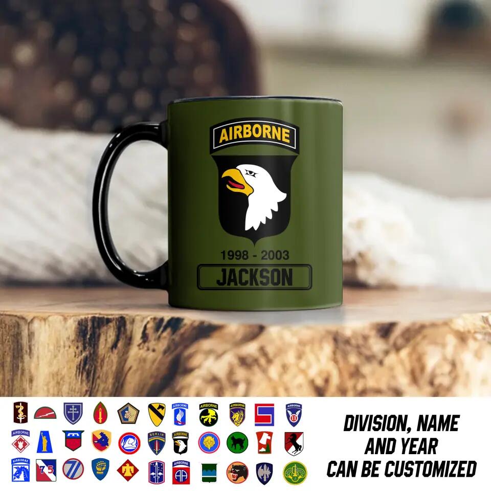 Personalized US Solider/ Veteran With Division Name  Printed Mug 22NOV-DT23
