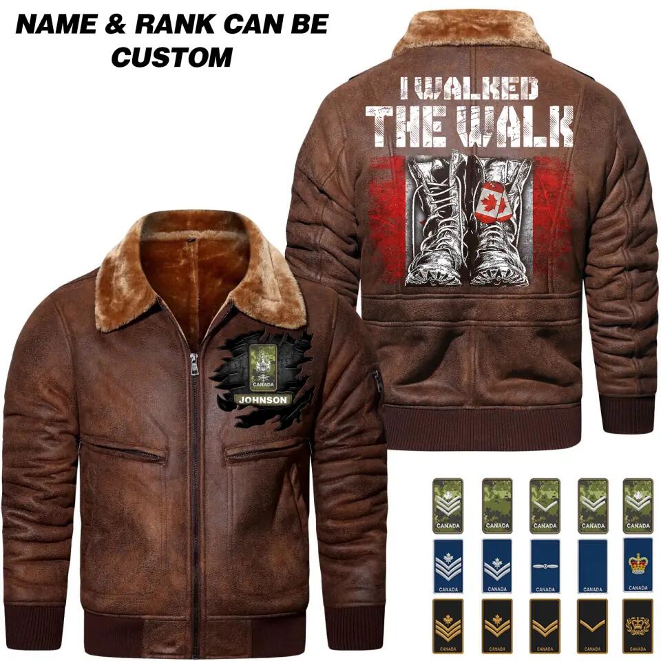 Personalized Canadian Solider/ Veteran Rank Printed 3D Leather Jacket Fur 22NOV-HQ23
