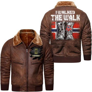 Personalized Norwegian Solider/ Veteran Rank Printed 3D Leather Jacket Fur 22NOV-HQ23