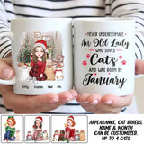 Personalized Never Underestimate An Old Lady Who Loves Cats And Was Born In January Printed Mug 22NOV-DT24