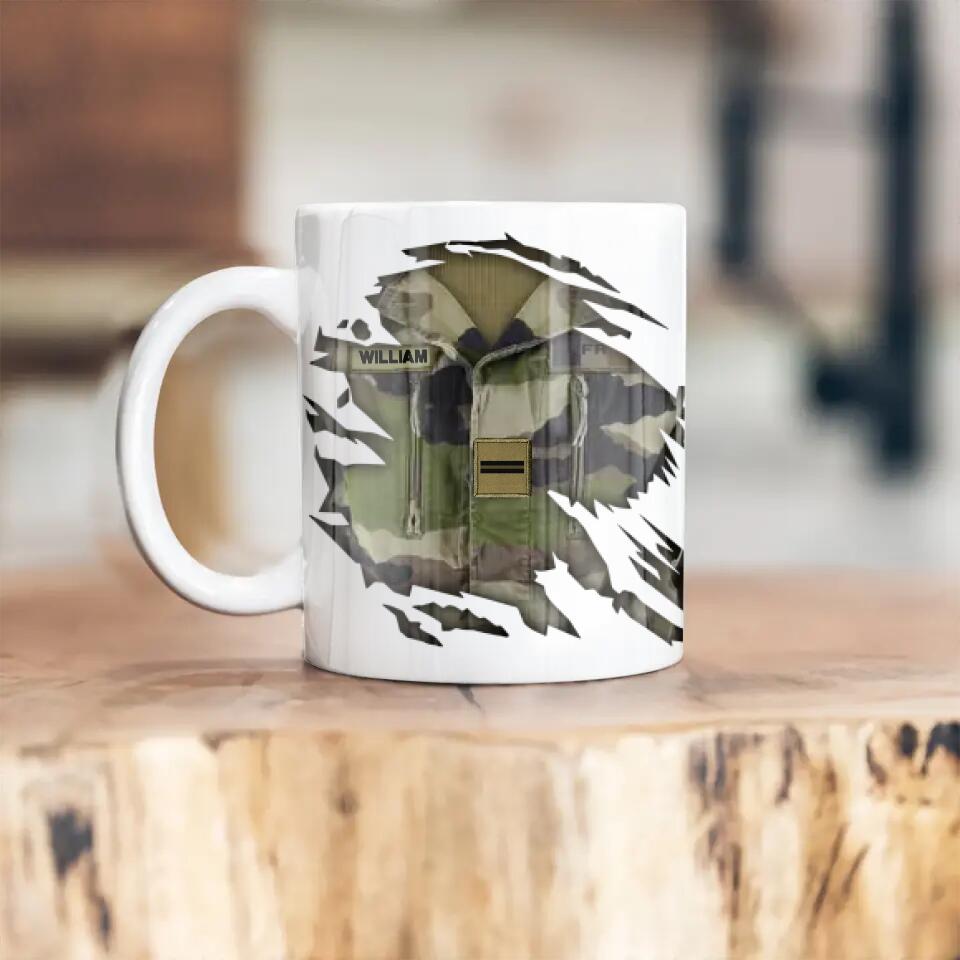 Personalized French Solider/ Veteran Rank Tear Printed Mug 22NOV-HQ24